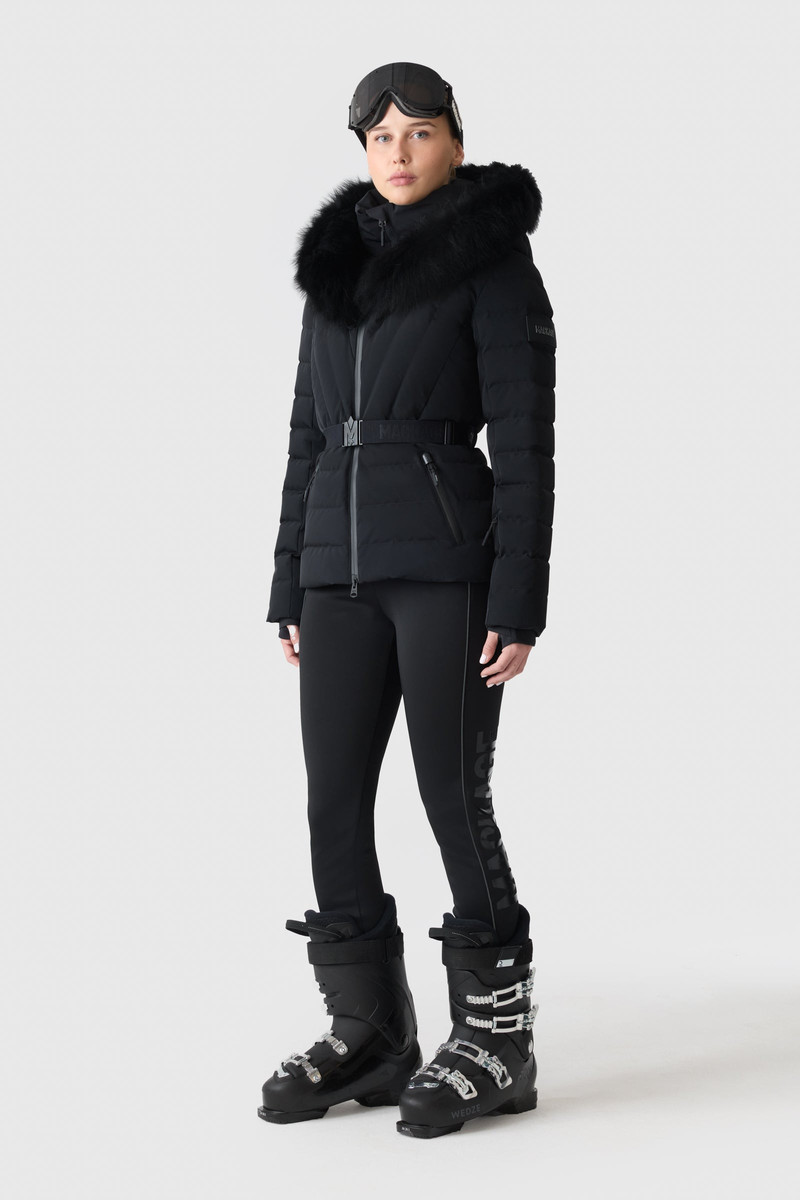 MACKAGE ELITA-ZR Down ski jacket with removable blue fox fur trim outlook