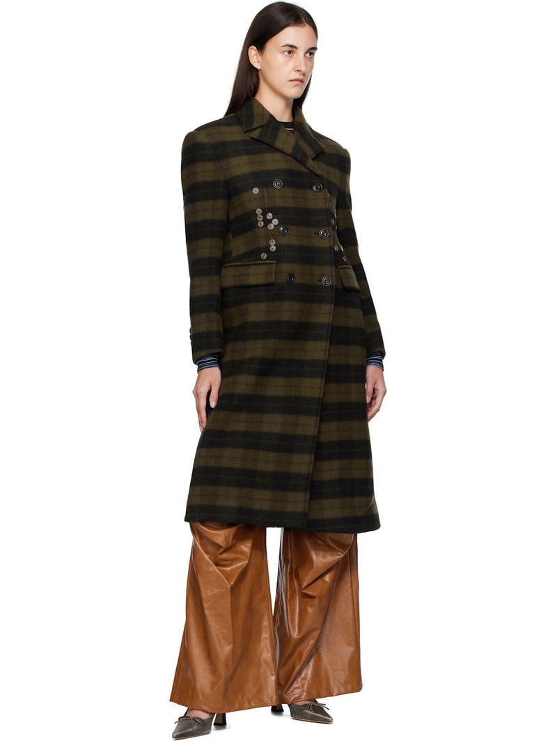 Andersson Bell Khaki Lacie Check Buttons Coat outlook
