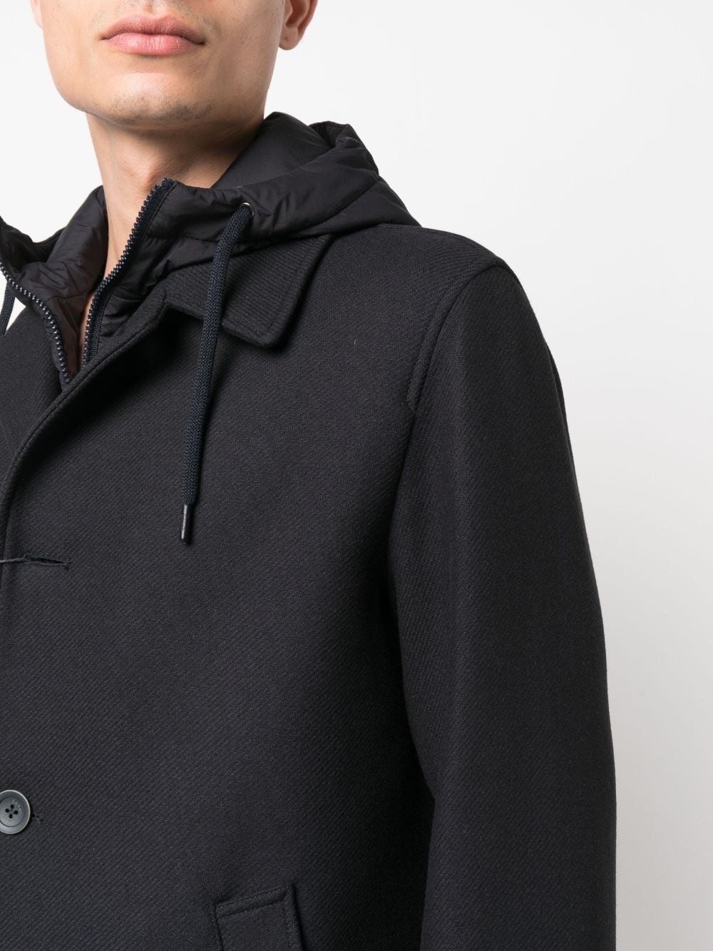 wool-blend hooded parka coat - 5