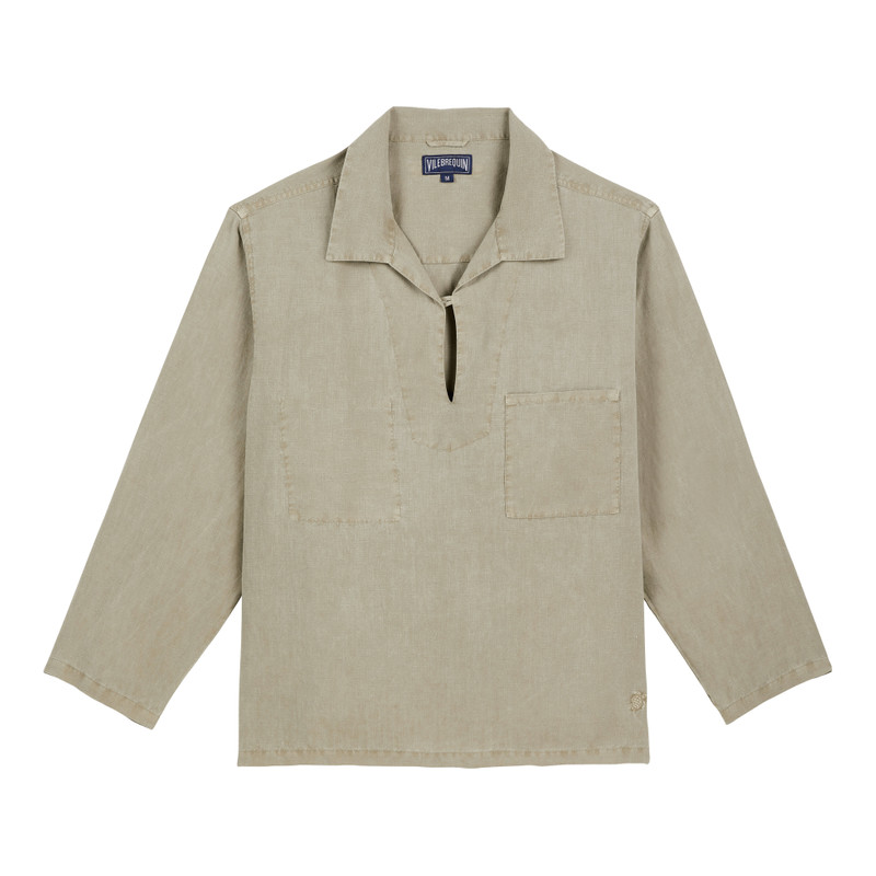 Men Linen Vareuse Shirt Mineral Dye 1