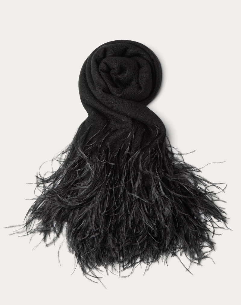 VALENTINO STOLE WITH MICRO SEQUINS AND FEATHERS 1