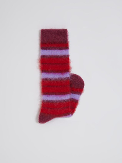 Marni RED AND PURPLE STRIPED MOHAIR SOCK outlook