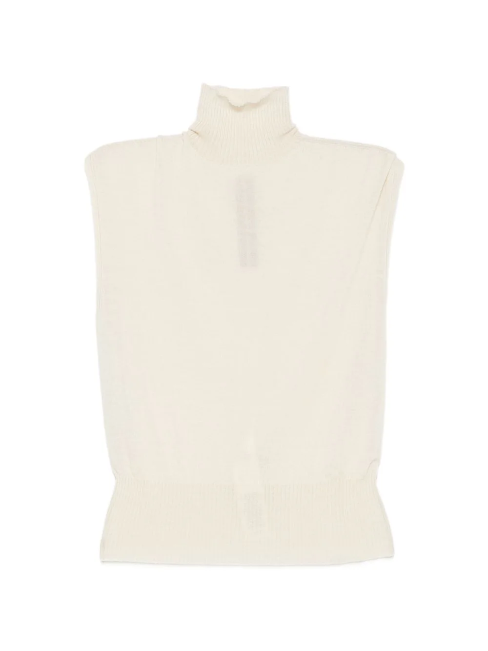 ribbed turtle-neck top - 1