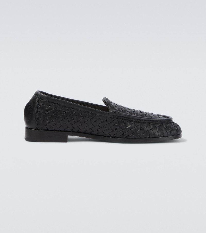 Bottega Veneta Silenzio Intrecciato leather loafers outlook