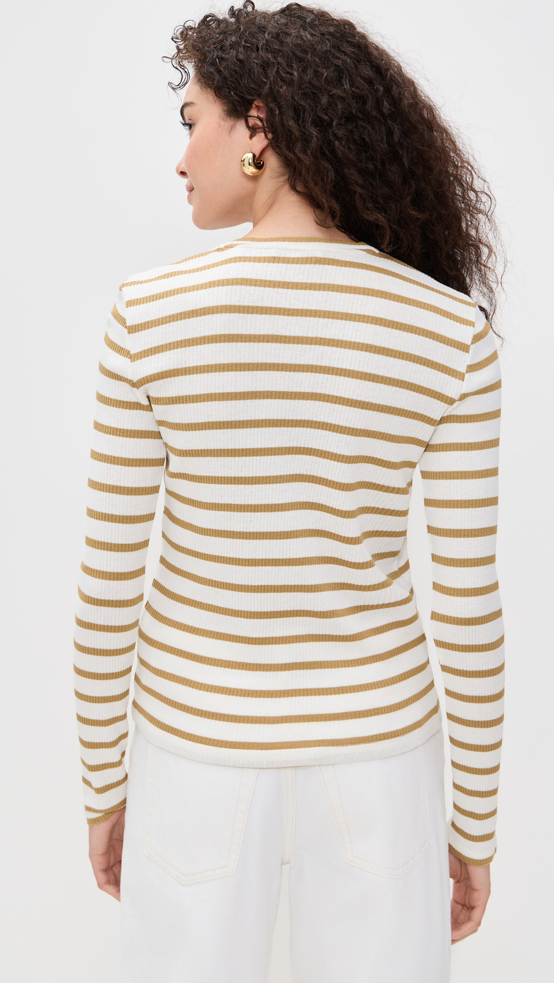 Rib Stripe Long Sleeve Crew Tee - 2