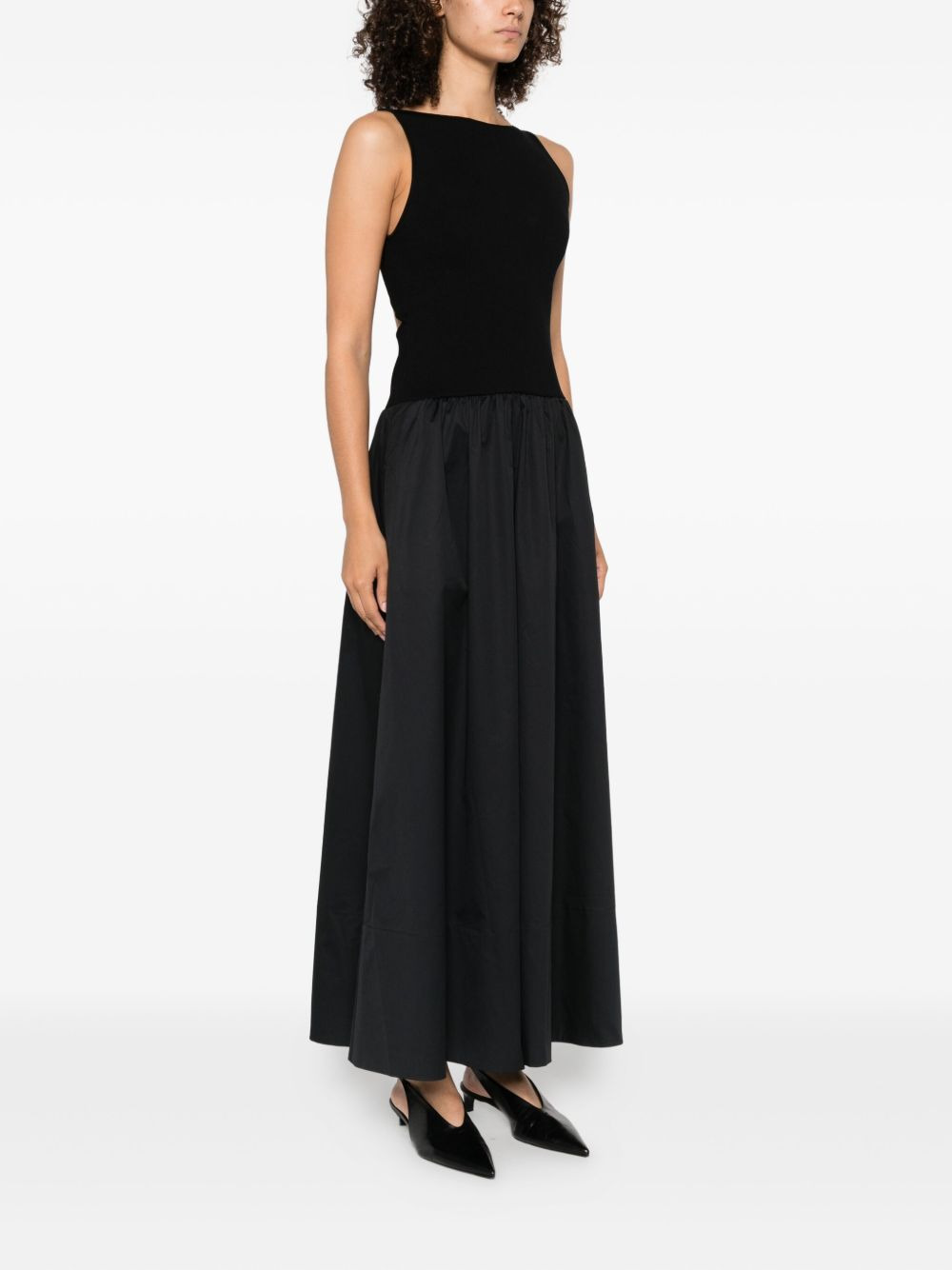 panelled ribbed maxi dress - 3