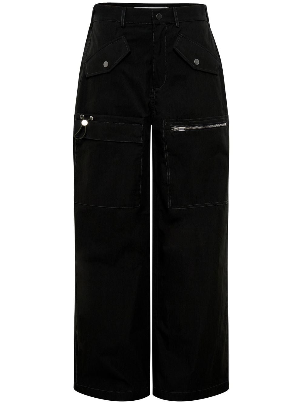 multi-pocket straight-leg trousers - 1