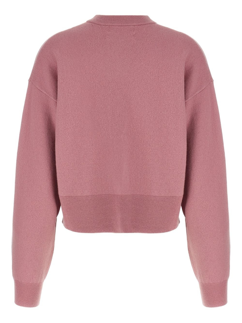 crew-neck cuffed-sleeves cardigan - 2