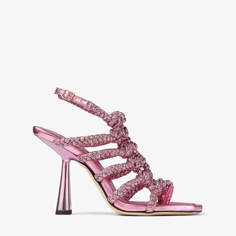 Izobel Sandal 100 Candy Pink Metallic Lurex Sandals 1