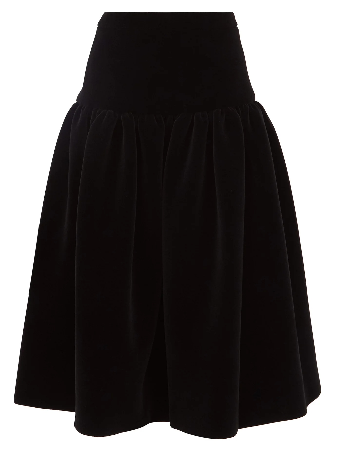 Gathered velvet midi skirt - 1