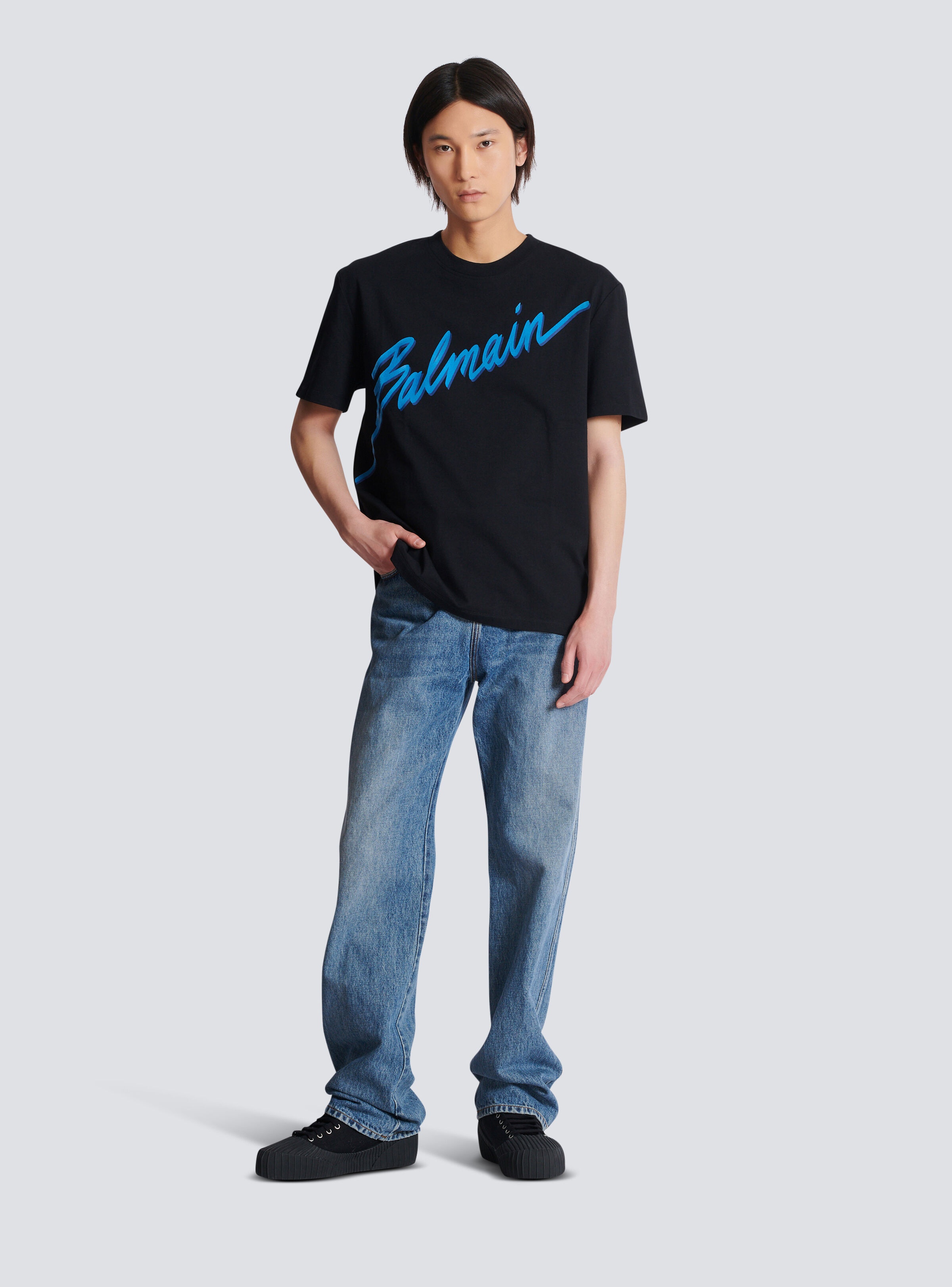 Balmain Lettre flocked T-shirt - 2
