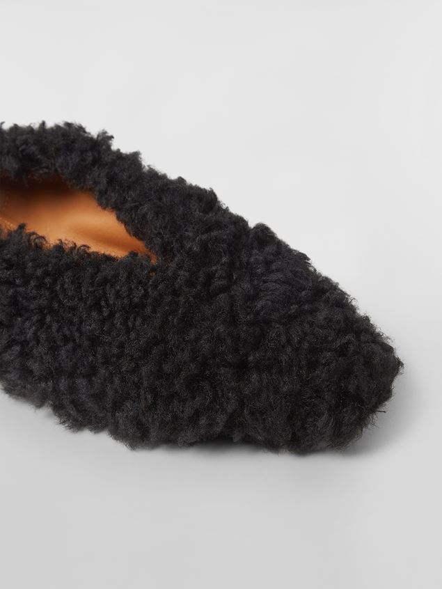 BLACK-BLUE SHEARLING BALLERINA - 5