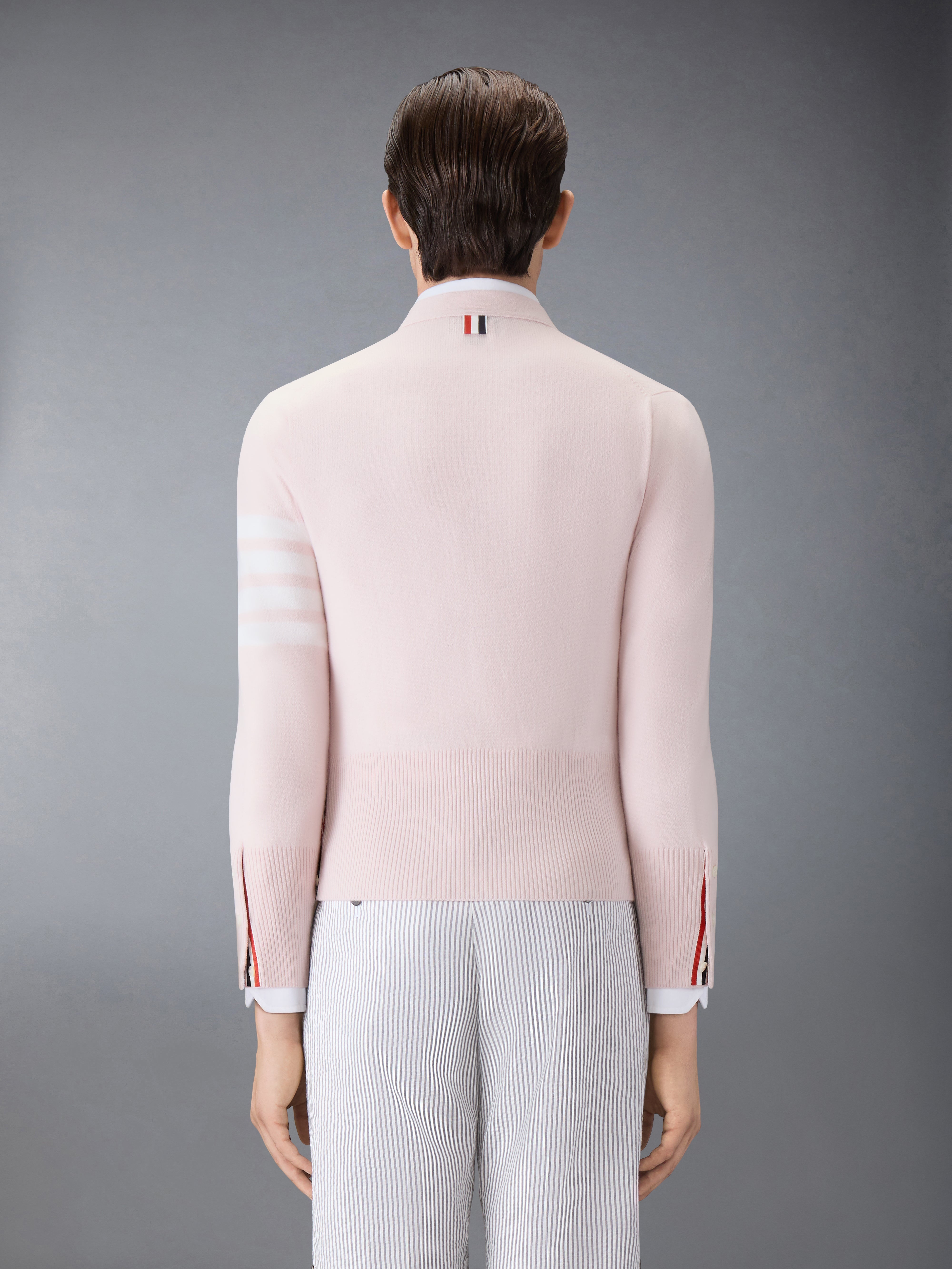 CLASSIC CASHMERE 4-BAR V-NECK CARDIGAN - 3