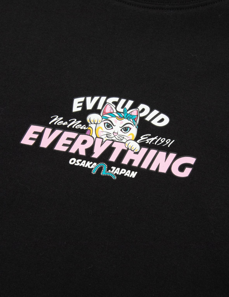 DARUMA AND FORTUNE CAT PRINT DAICOCK OVERSIZED T-SHIRT 8