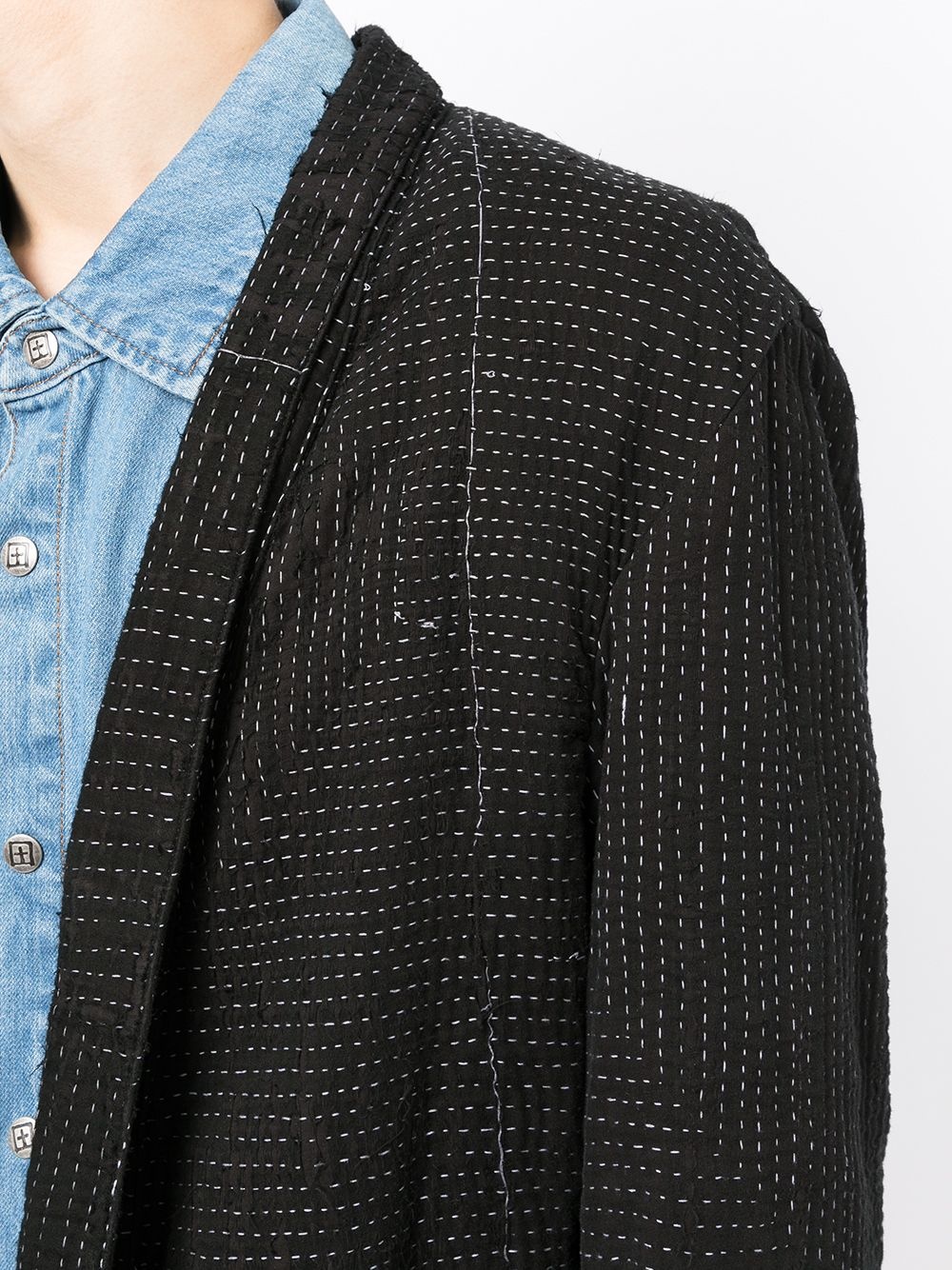 panelled shawl-lapel relaxed jacket - 5