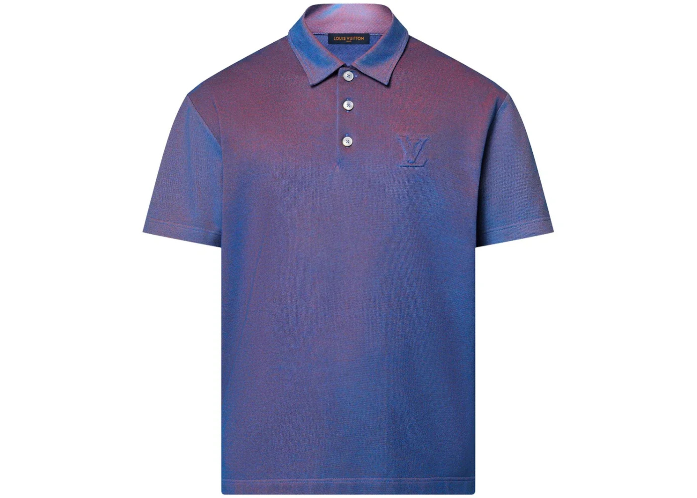 Louis Vuitton Iridescent Short-Sleeved Pique Polo Shirt Blue - 1