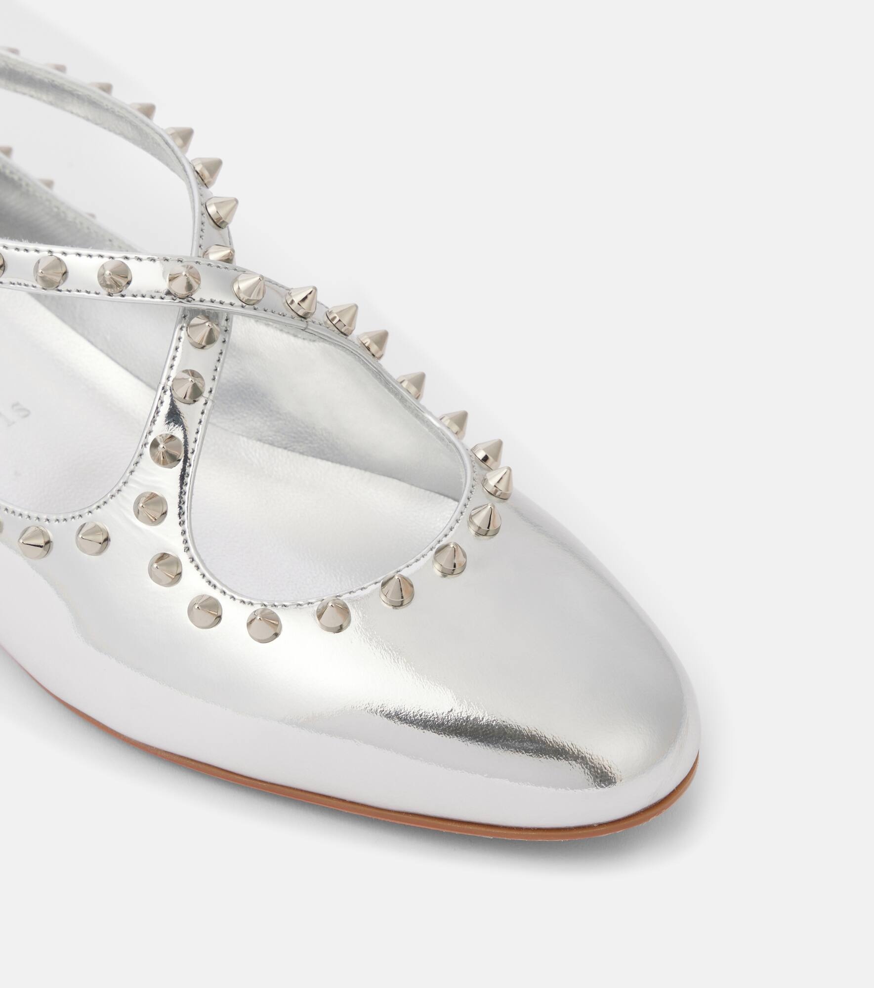 Pilouta Jane spiked metallic leather ballet flats - 5