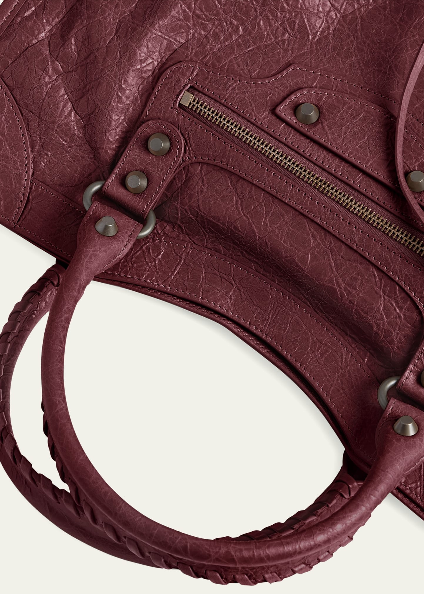 Le City Medium Crinkled Leather Top-Handle Bag - 5