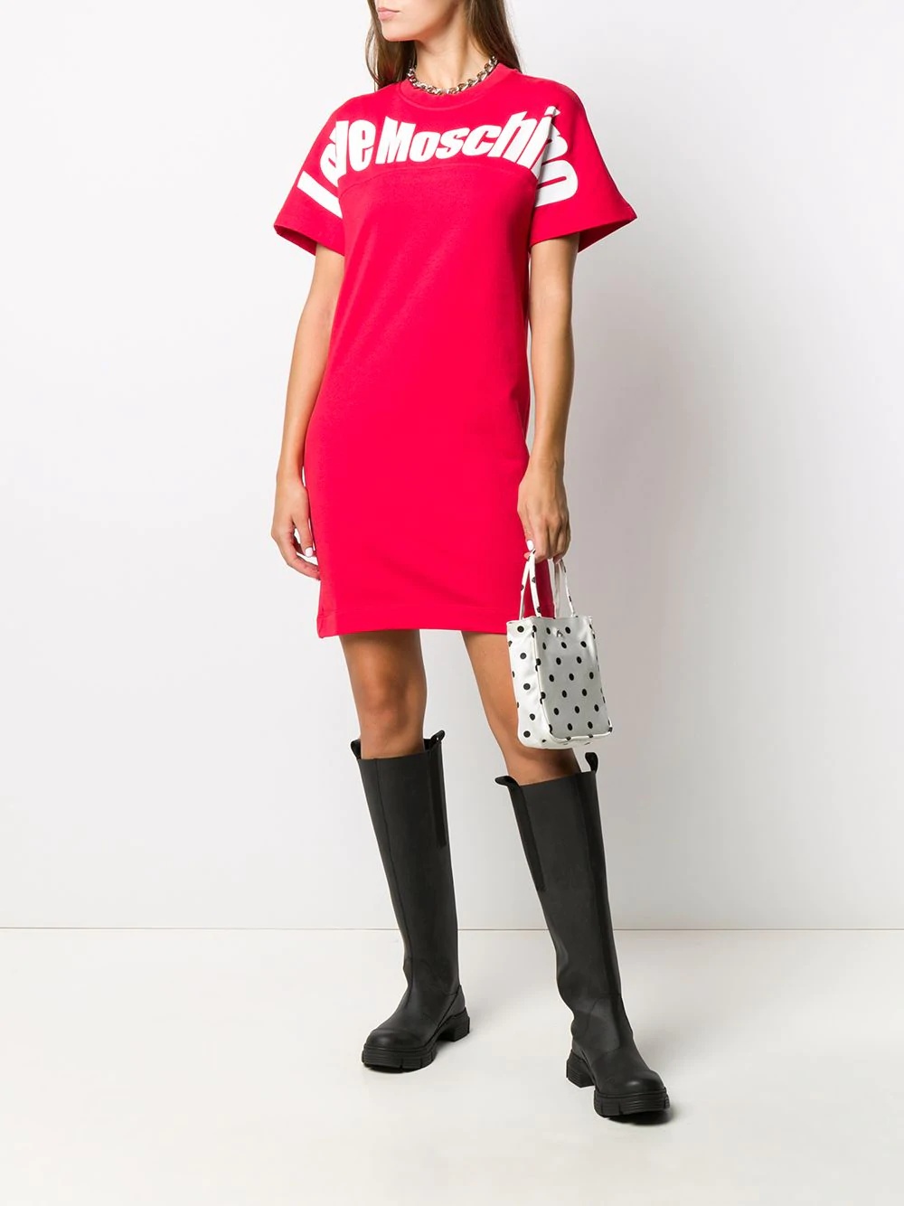 logo print sweater dress - 2