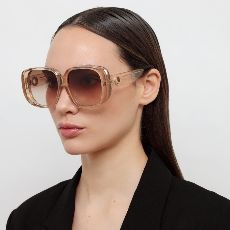 LINDA FARROW Astrid Oversized Sunglasses in Ash outlook