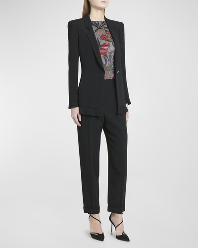 GIORGIO ARMANI Cady Blazer Jacket with Ruffle Underlay outlook