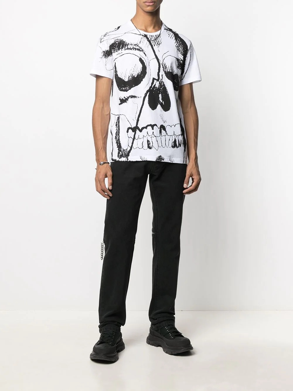 skull print T-shirt - 2