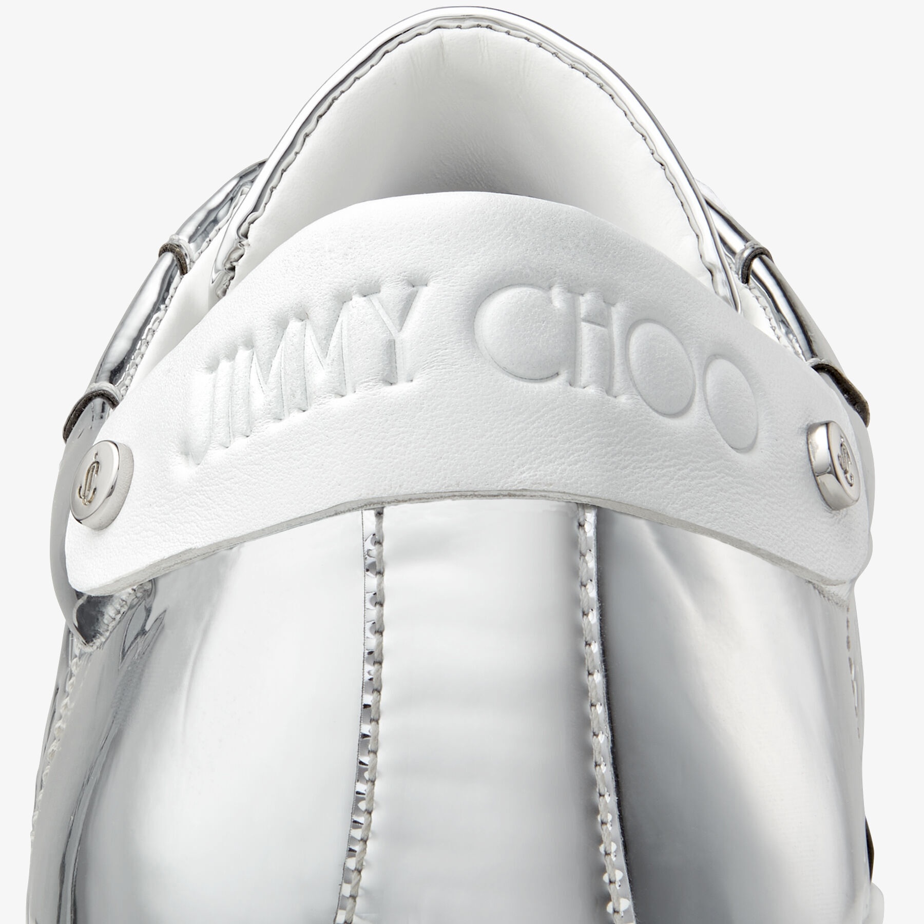Rome/M
Silver Metallic JC Monogram Pattern and Leather Low-Top Trainers - 3