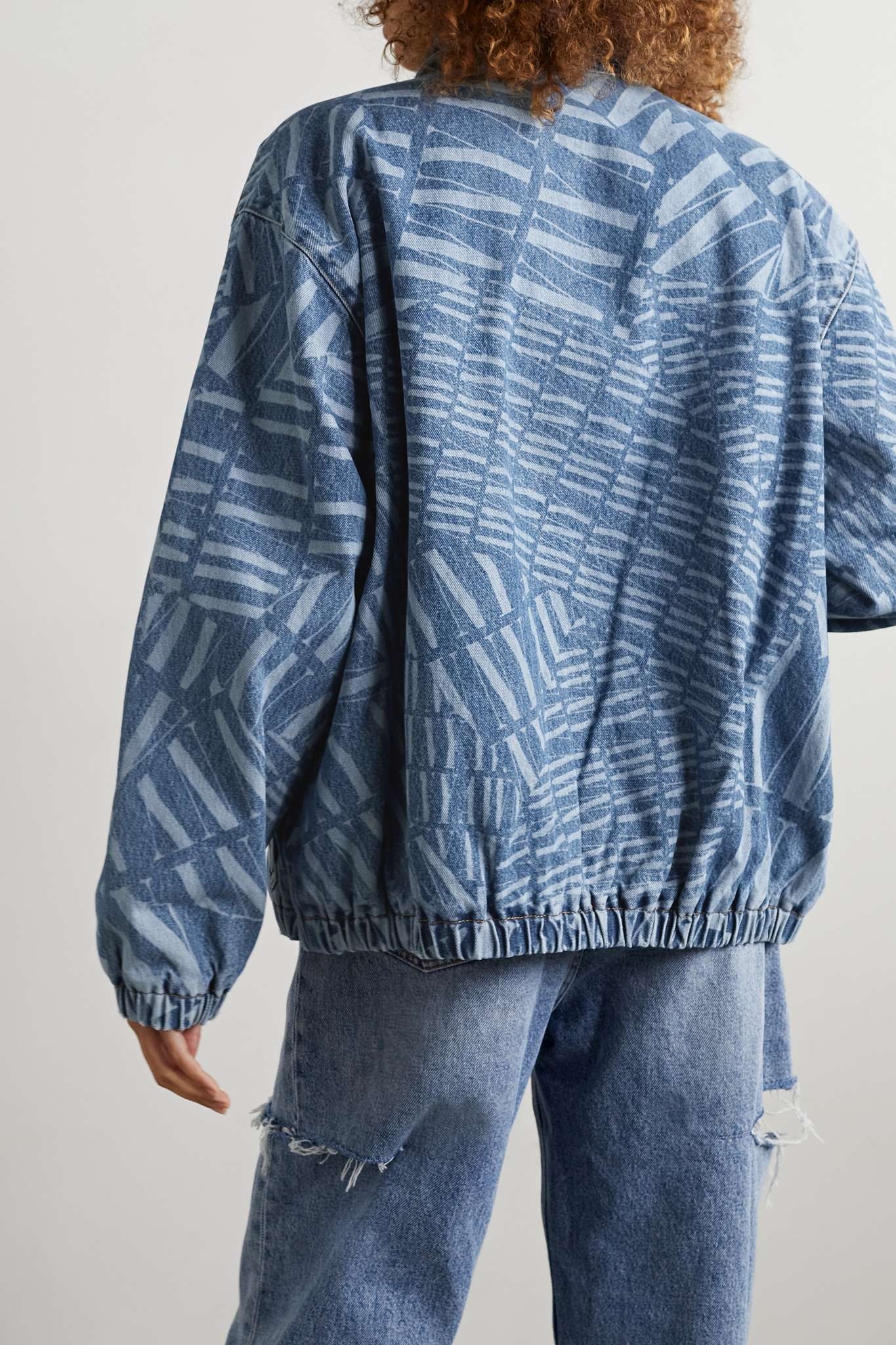 Oversized printed denim jacket - 3