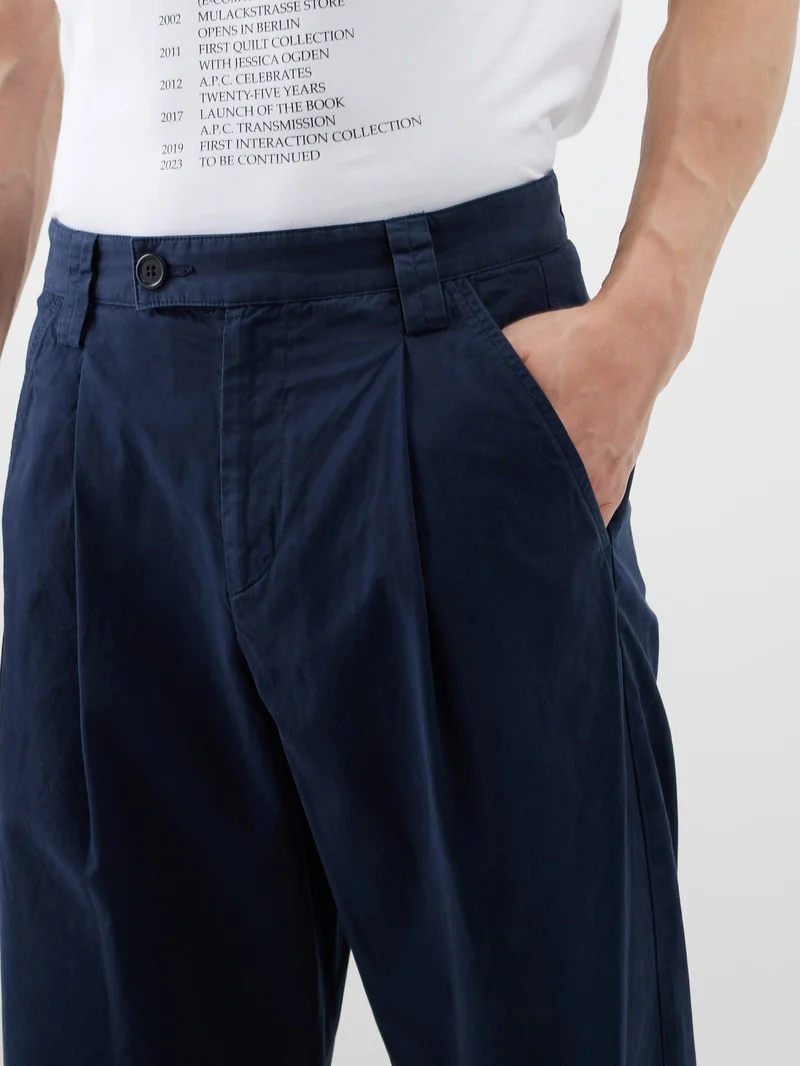 Renato pleated cotton-twill trousers - 3