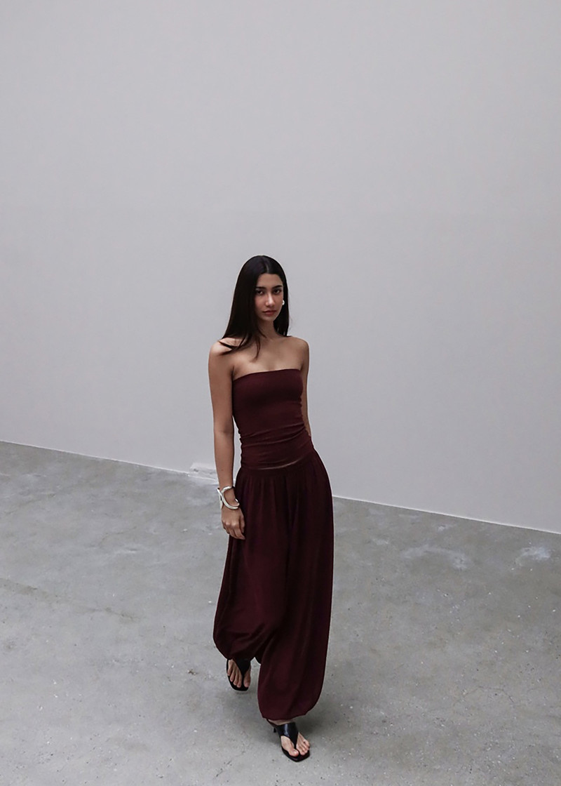 Solrae Tube Top - Burgundy 8