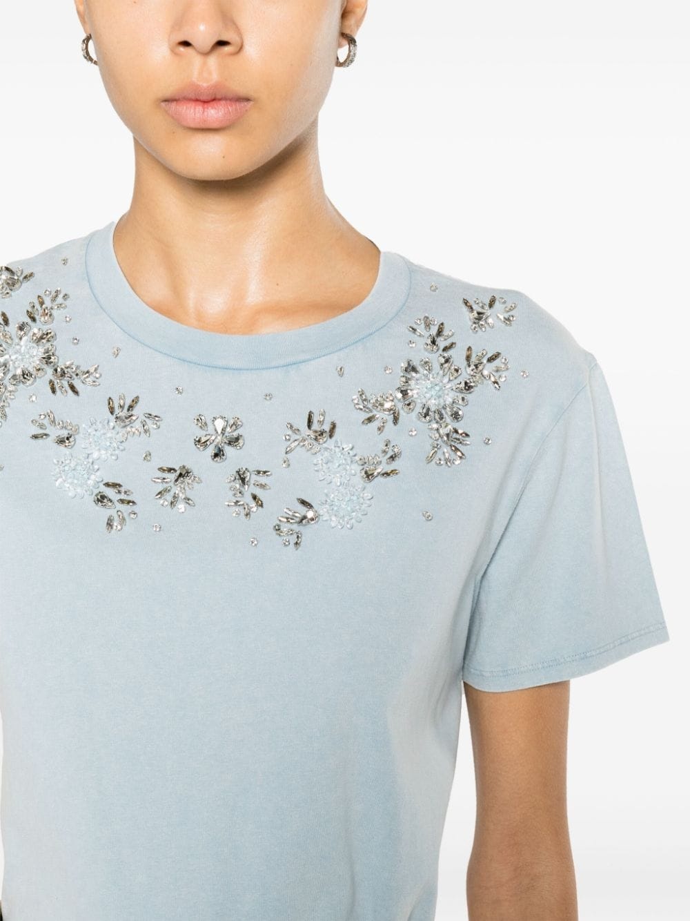 crystal-embellished cotton T-shirt - 5