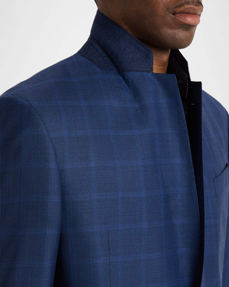 Men's Wool and Silk Windowpane Sport Coat 8