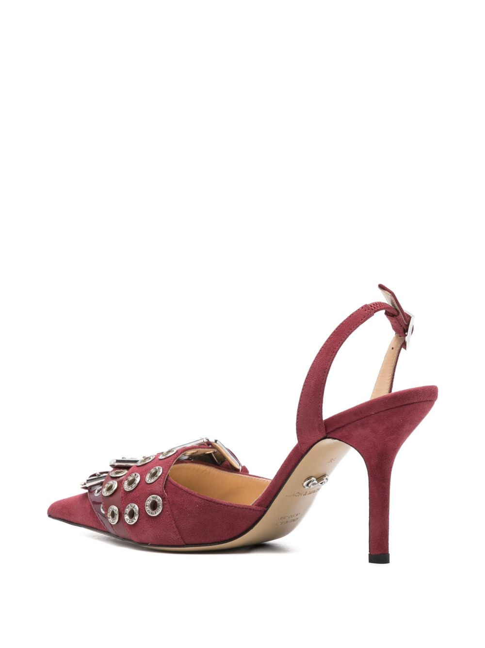 100mm buckle-detail eyelet pumps - 3
