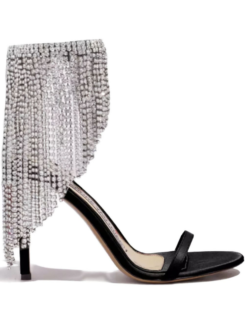 105mm crystal drapery satin sandals 1