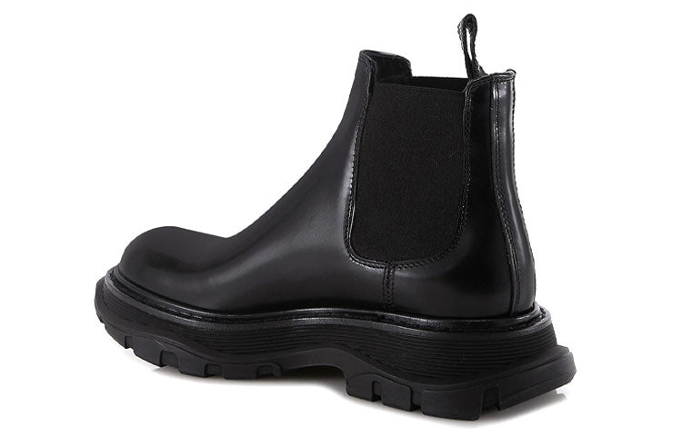 (WMNS) Alexander McQueen Leather Chelsea boots 'Black' 641837WHZ841000 - 4