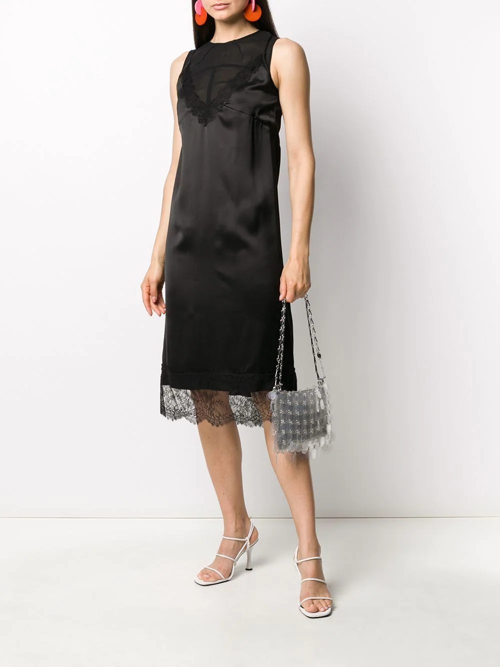 lace-trim sleeveless dress - 2