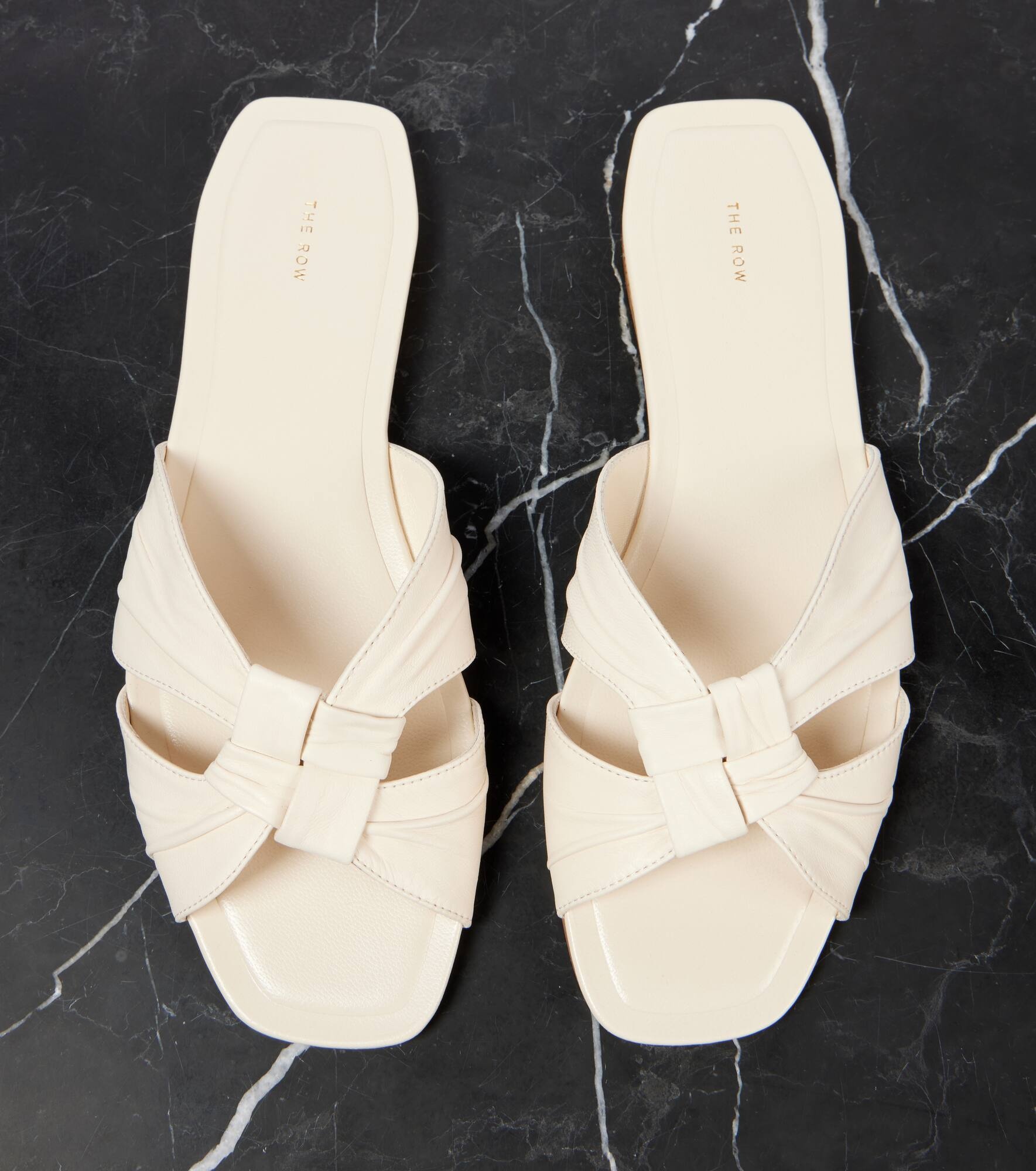 Soft Knot leather slides - 6