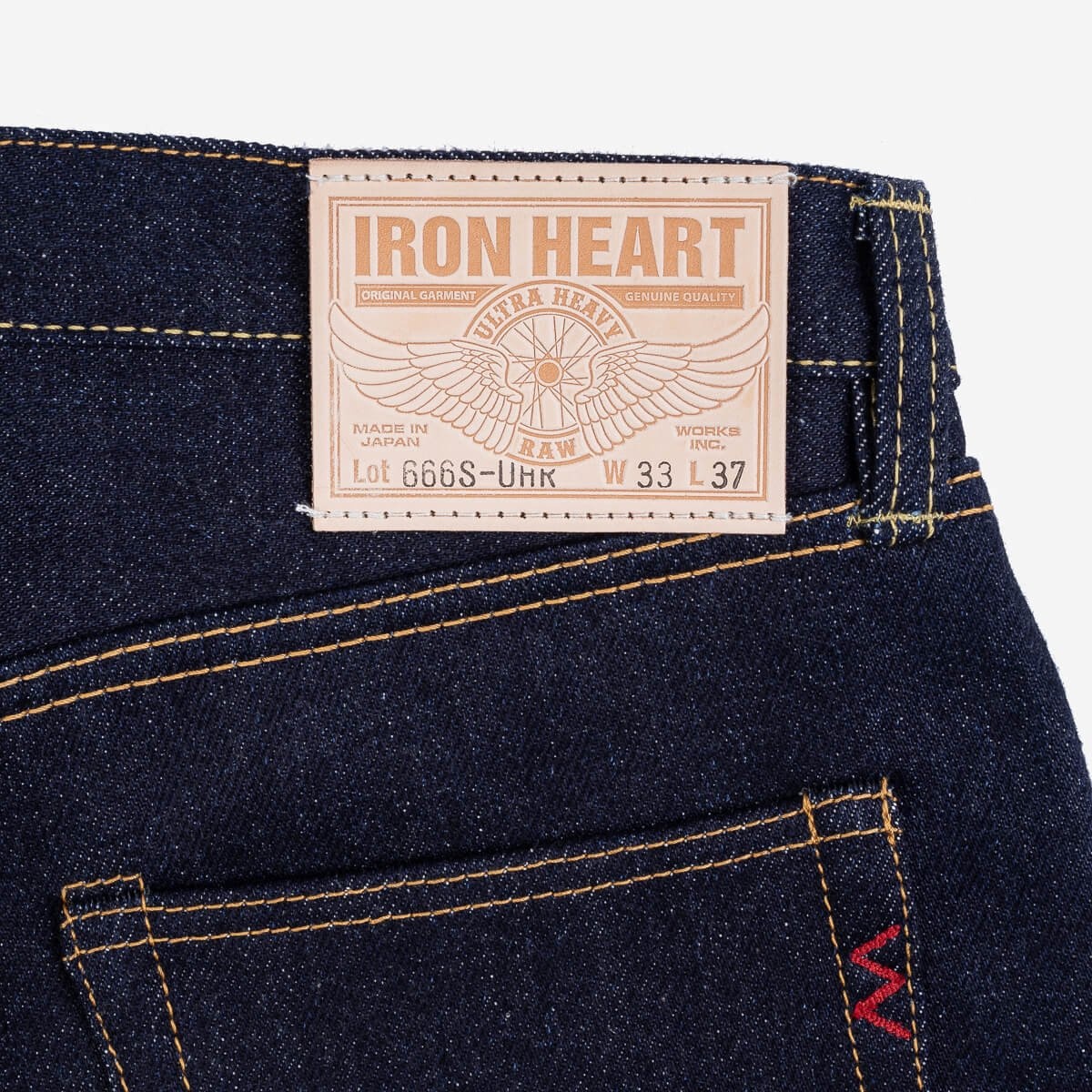 IH-666S-UHR 21/23oz Ultra Heavy Raw Selvedge Denim Slim Straight Cut Jeans - Indigo - 7