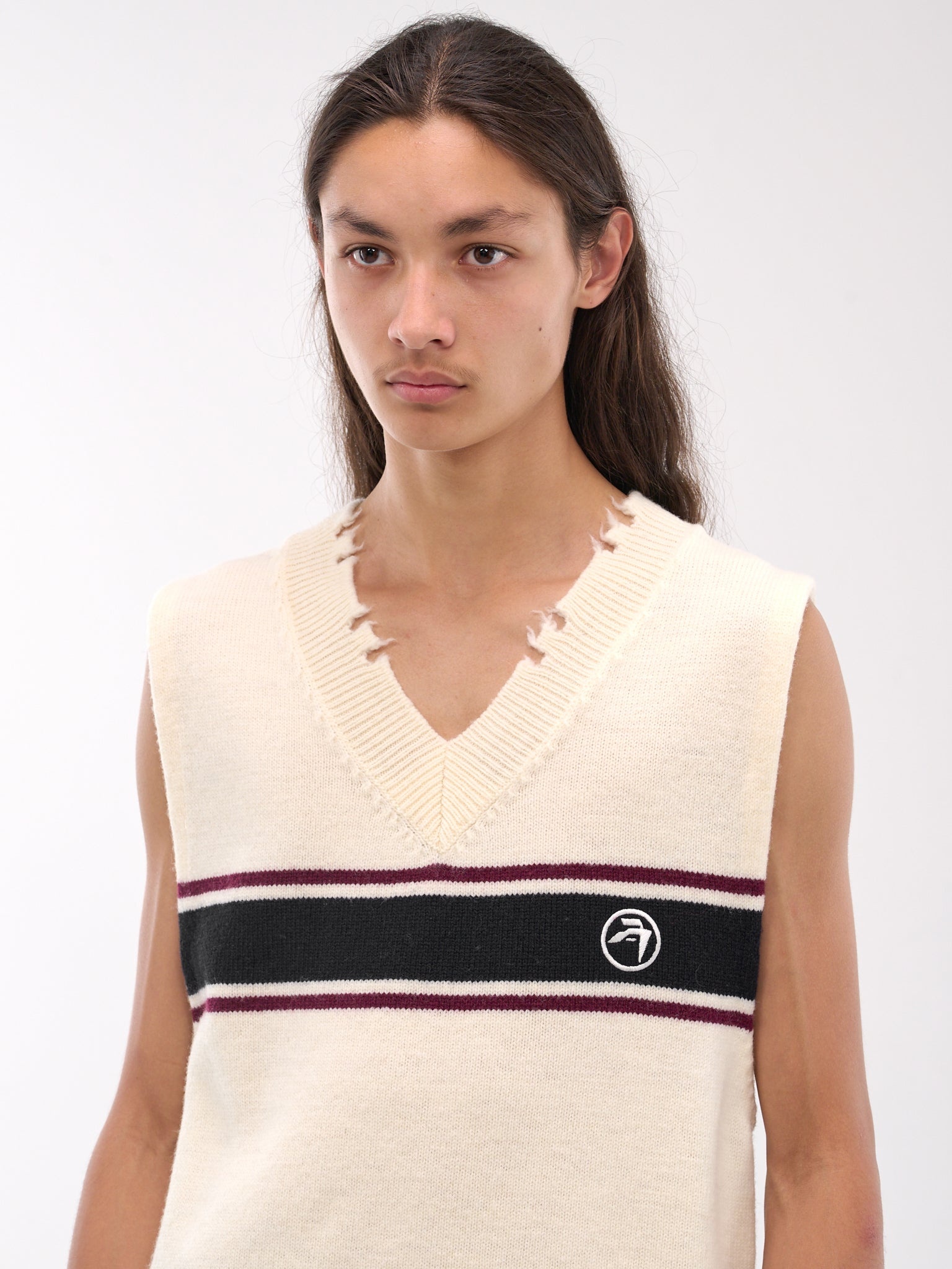 Damaged Rib-Knit Vest - 4
