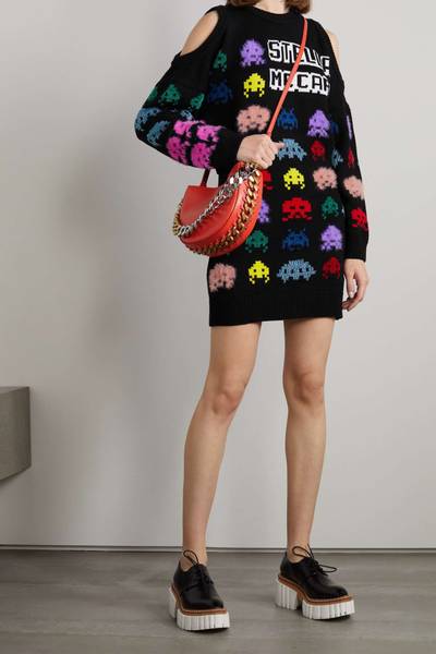 Stella McCartney Game On cold-shoulder cutout intarsia-knit mini dress outlook