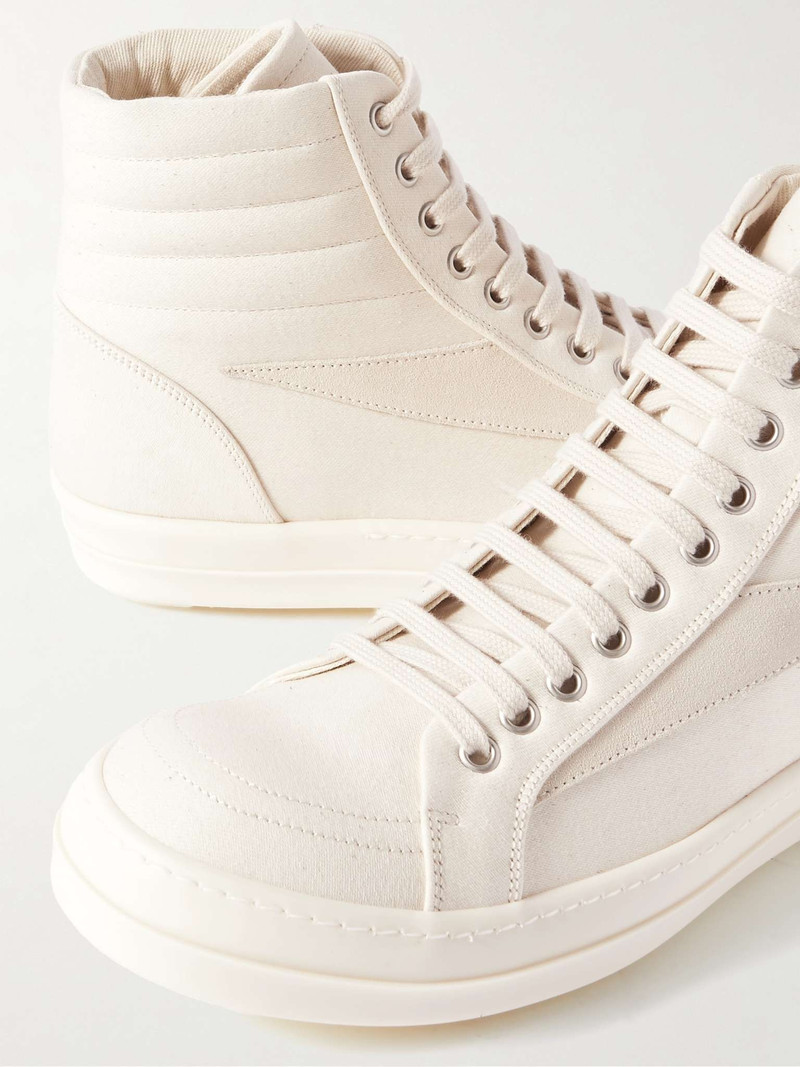 Vintage Suede-Trimmed Canvas High-Top Sneakers 6