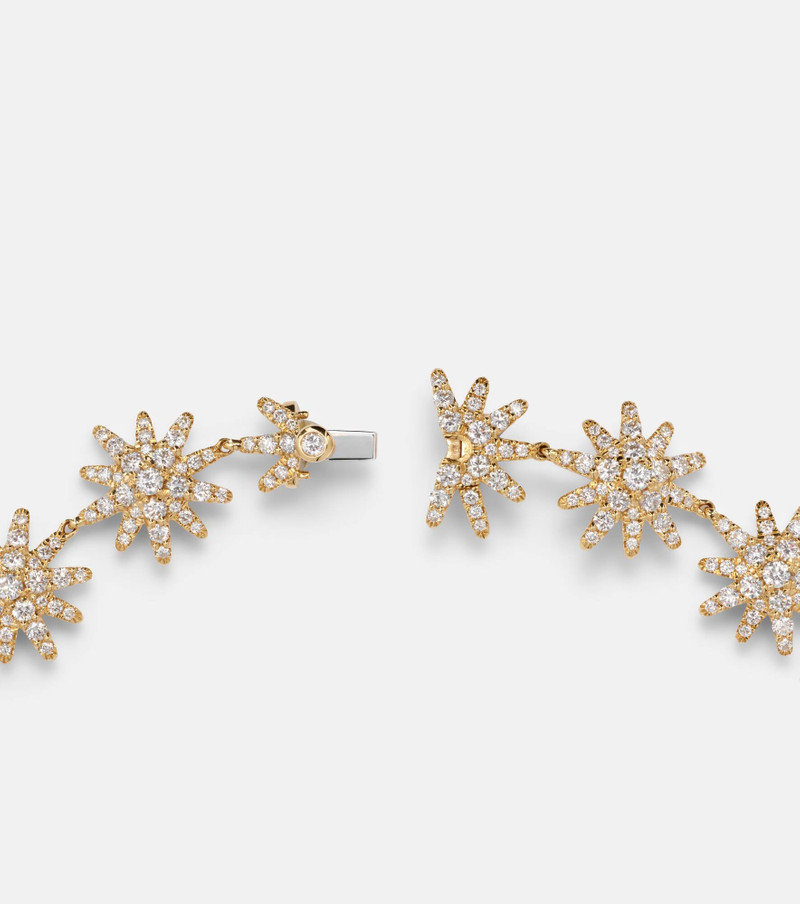 Starburst 18kt gold tennis bracelet with diamonds 5