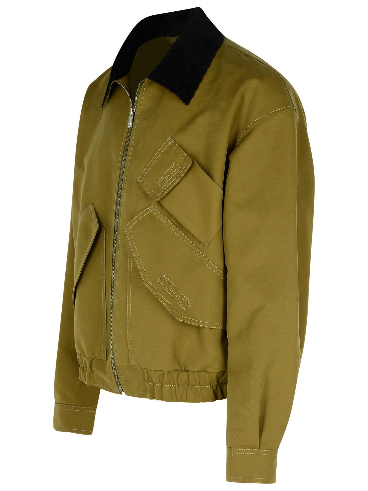 Versace Bomber Jacket In Green Cotton Man - 2