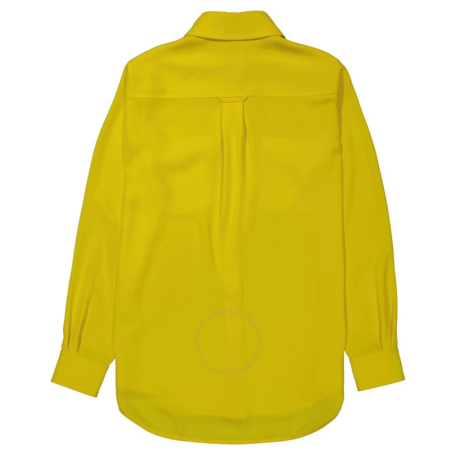 Burberry Ladies Pale Tulip Yellow Long-Sleeve Button-Down Classic Shirt - 2
