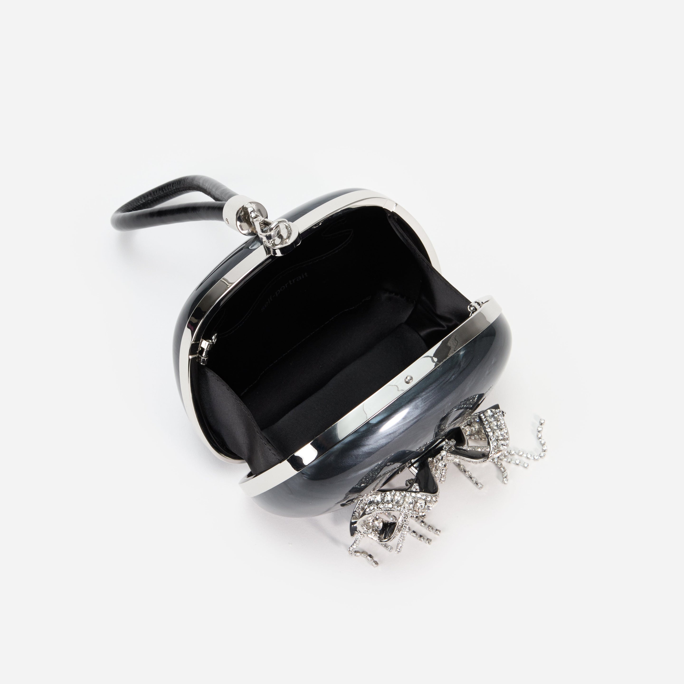 Black Pearl Top Handle Clutch Bag - 5
