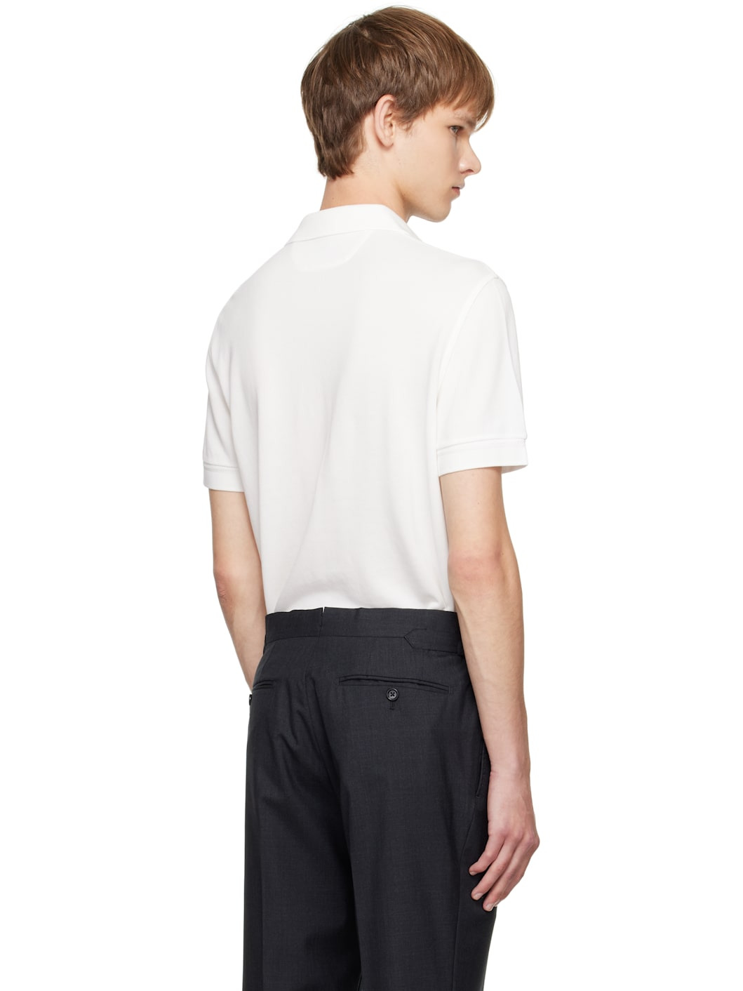 White Piquet Polo - 3