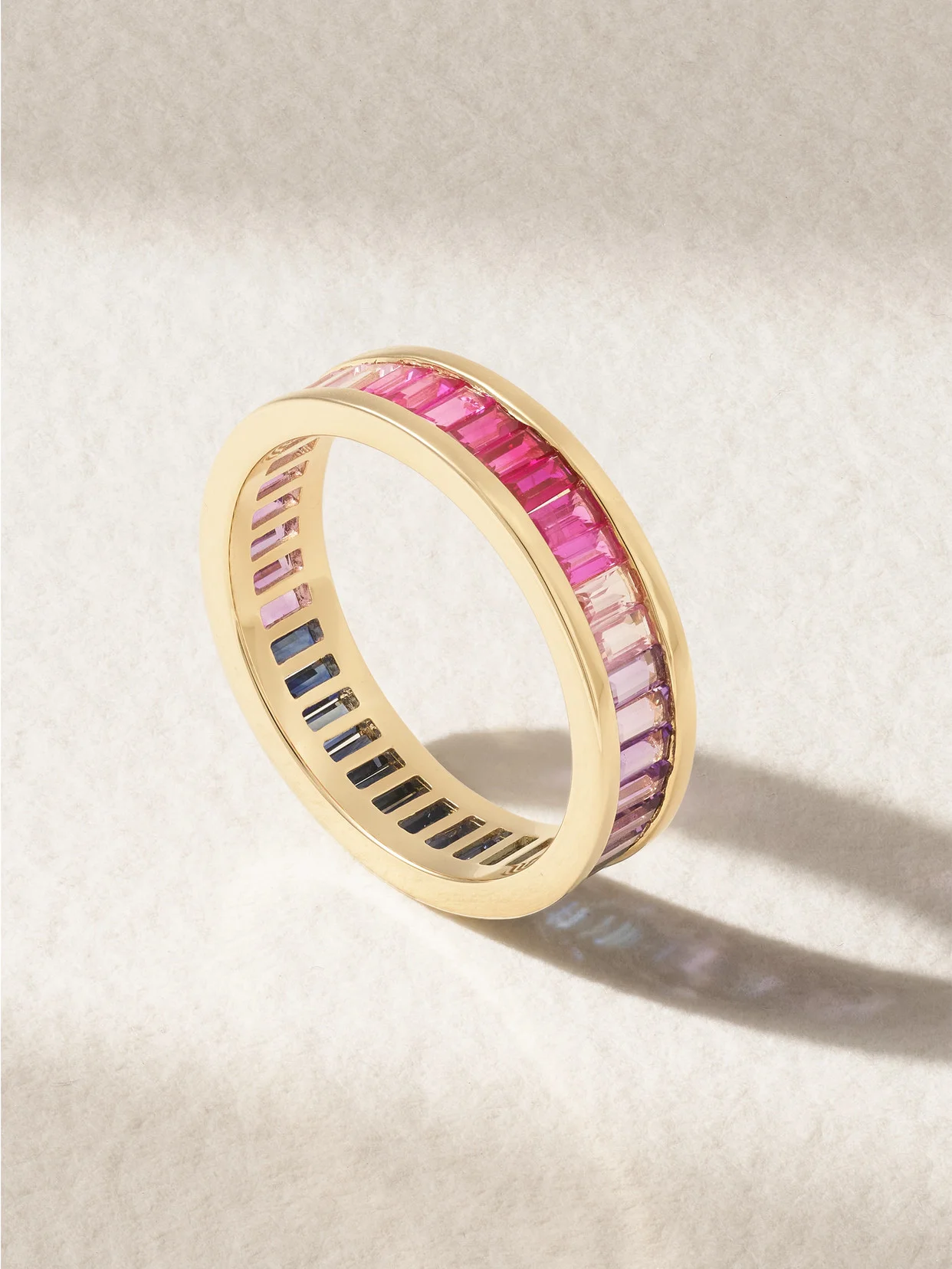 14-karat Gold, Sapphire And Amethyst Eternity Ring - 1