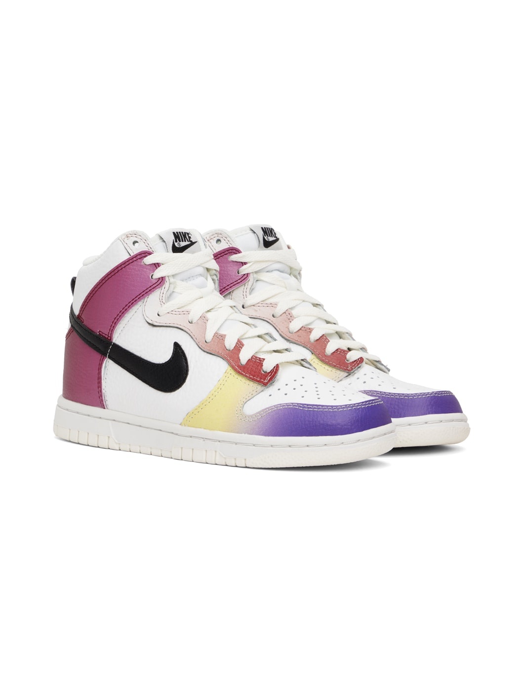 White & Purple Dunk High Sneakers - 4