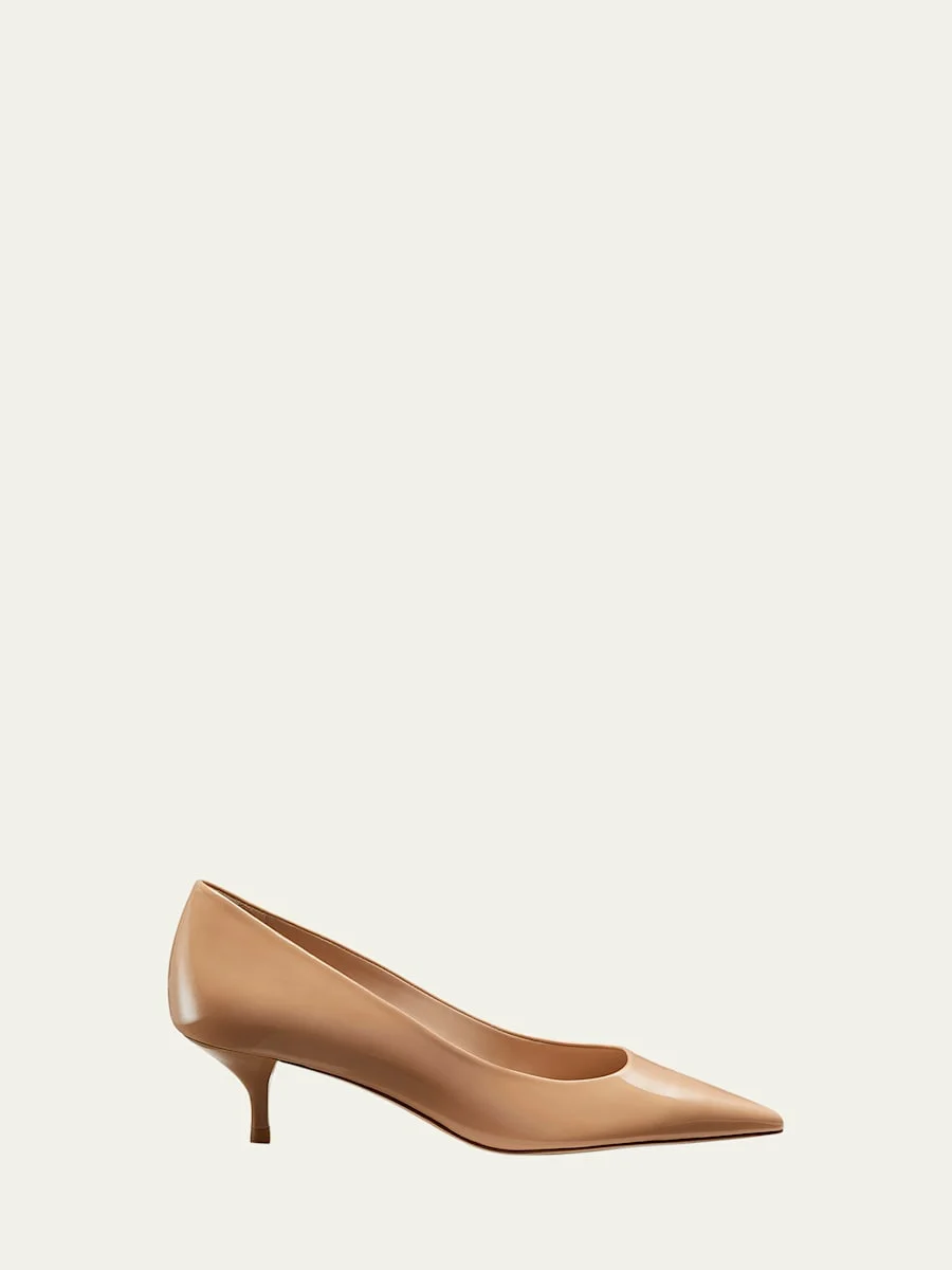 Stuart Patent Kitten Pumps - 1