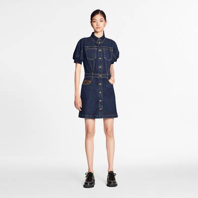 Louis Vuitton Button-Up A-Line Indigo Denim Dress  outlook